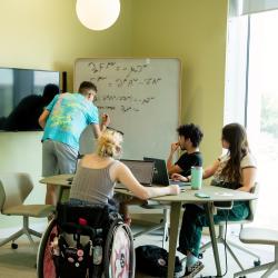 A group of University of Cambridge students studying at the West Hub. Copyright: University of Cambridge (June 2023)